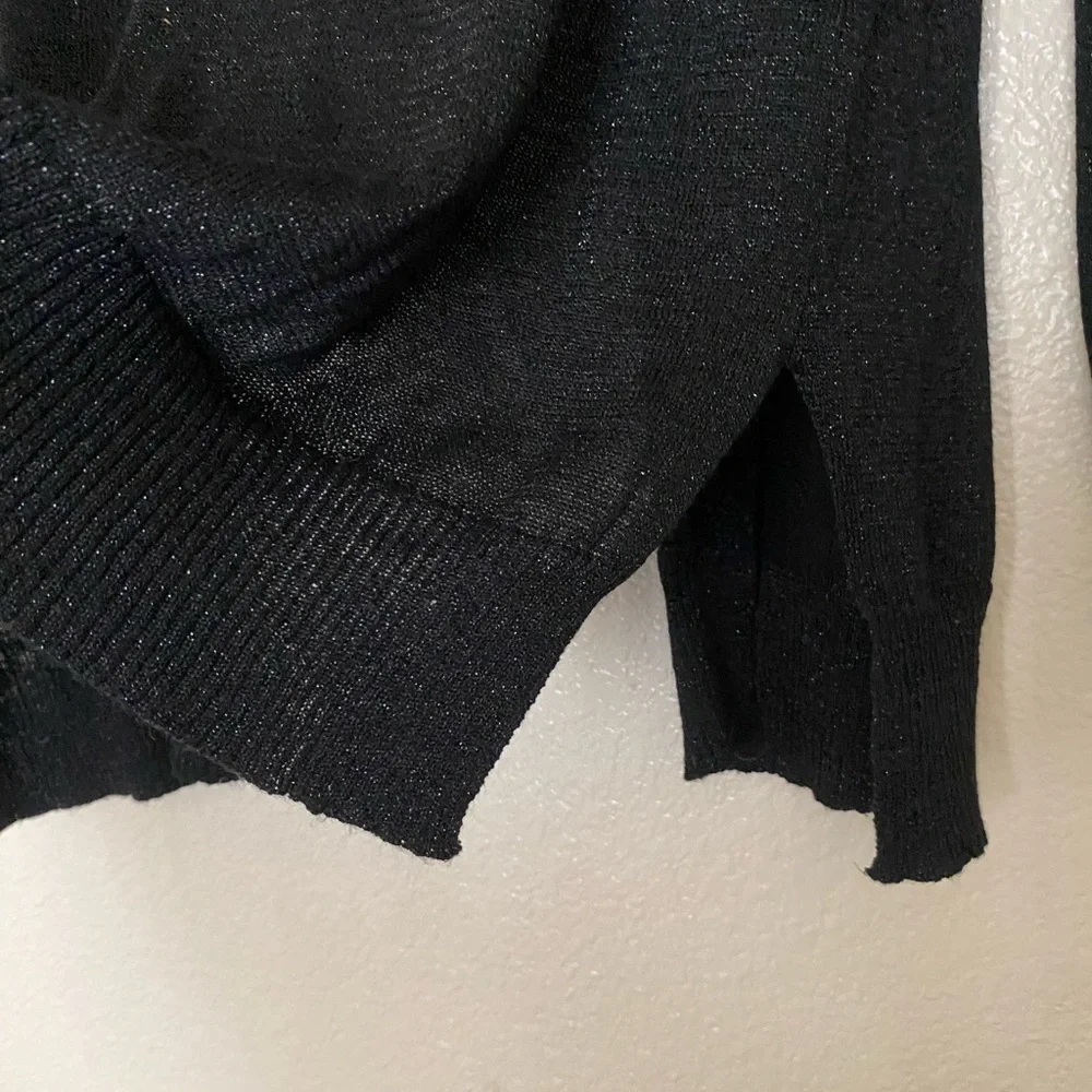 Verve Ami  Black Metallic Open Front Cardigan Size M
